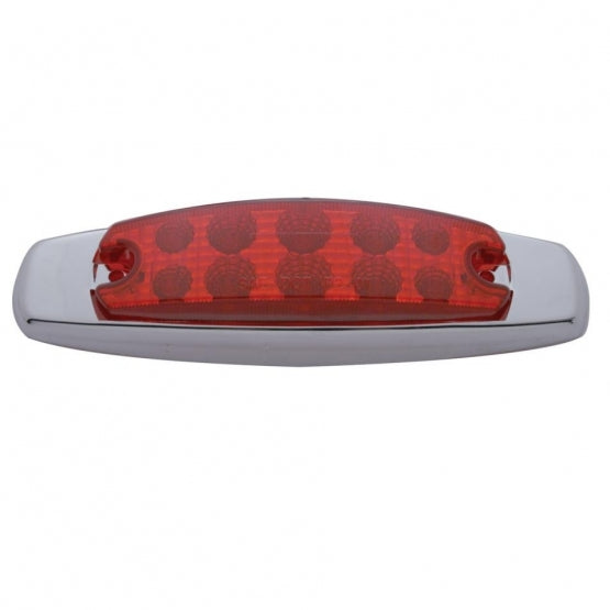 10 LED Reflector Rectangular Light (Clearance/Marker) - Red LED/Red Lens