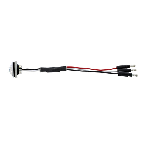 3 LED Dual Function 3/4" Mini Auxiliary/Utility Light With Bezel & Washer - Red LED/Clear Lens