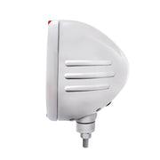 SS Classic Embossed Stripe Headlight H4 With White LED & Dual Mode LED Signal -Amber Lens