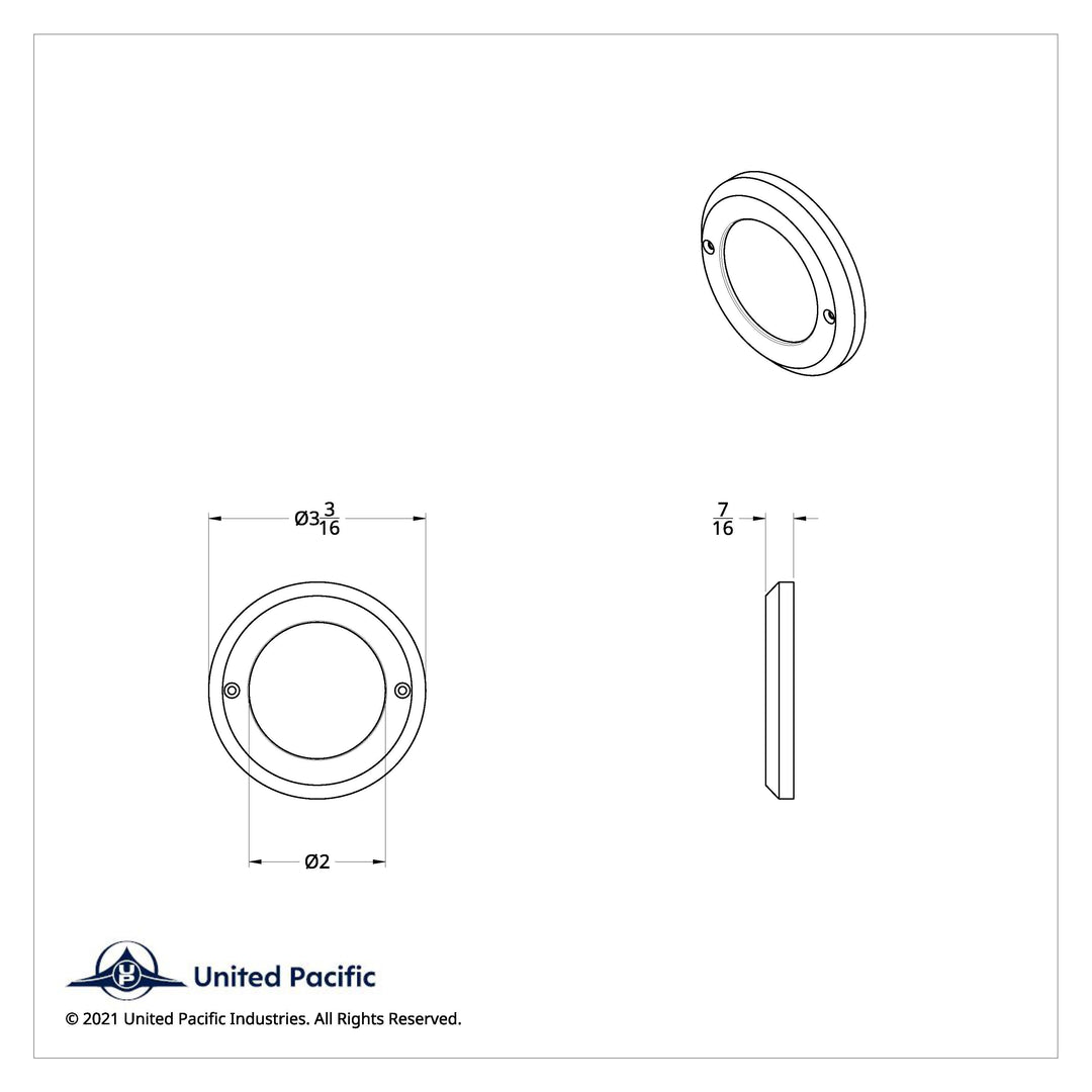 2" Chrome Plastic Mirror Light Bezel Without Visor