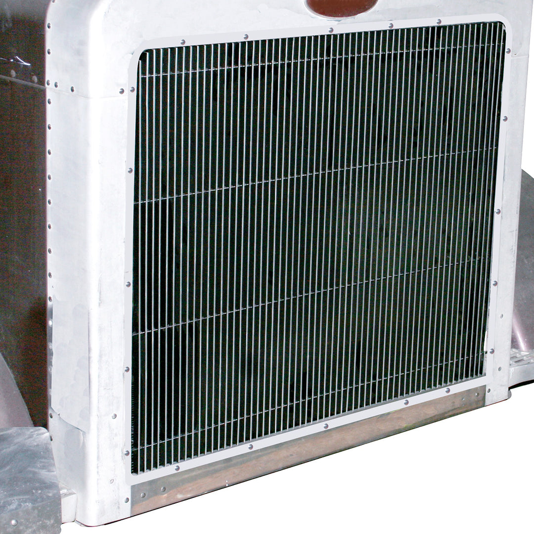 Aluminum Billet Style Grille Insert With Vertical Bars For Peterbilt 379 Extended Hood