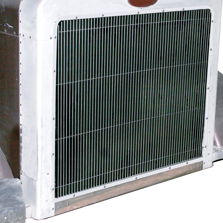 Aluminum Billet Style Grille Insert With Vertical Bars For Peterbilt 379 Extended Hood