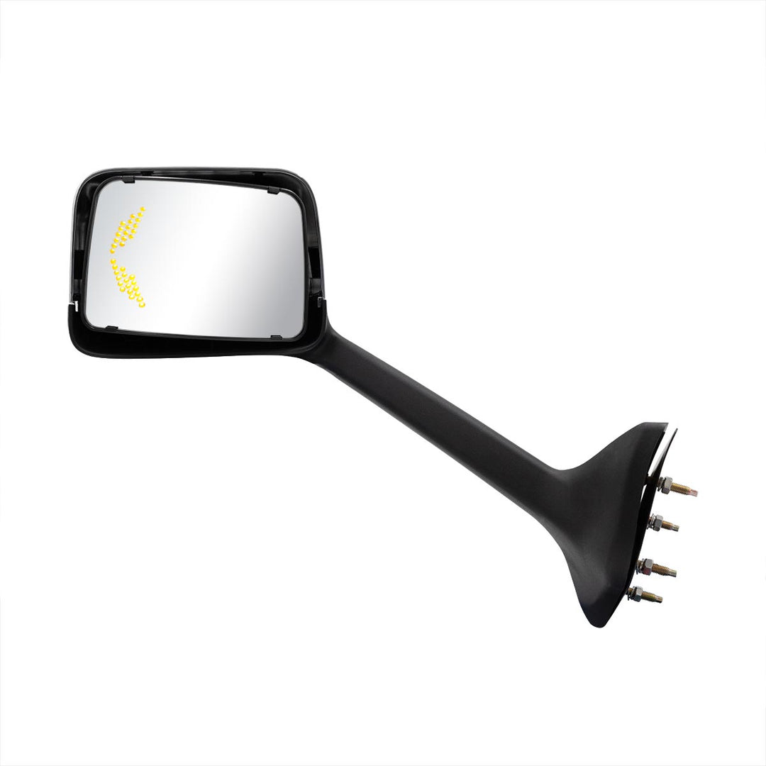Chrome Plastic Hood Mirror Assembly With Sequential LED Turn Signals For 2018-2024 International LT-Driver