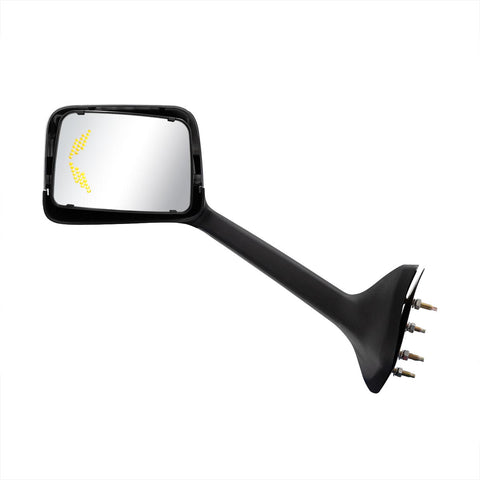 Chrome Plastic Hood Mirror Assembly With Sequential LED Turn Signals For 2018-2024 International LT-Driver