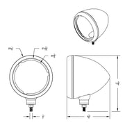 Stainless Steel Guide 682-C Headlight Housing