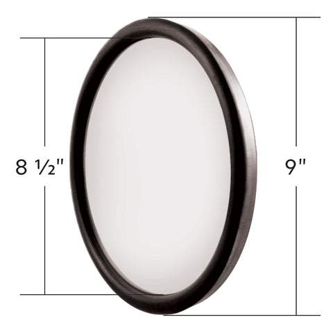 8-1/2" 430 Stainless Steel Heated 320R Convex Mirror - Centered Mounting Stud