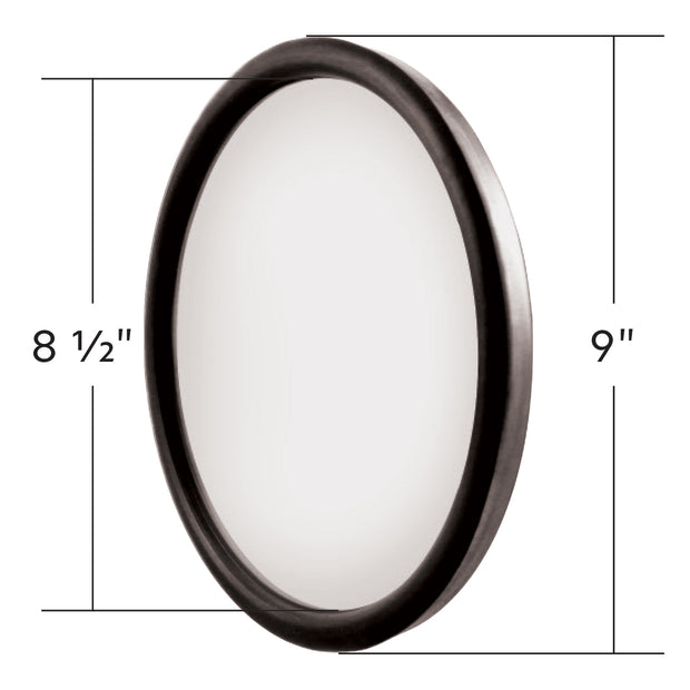 8-1/2" 430 Stainless Steel Heated 320R Convex Mirror - Centered Mounting Stud