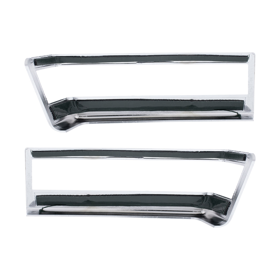 Chrome Plastic Turn Signal Bezels For 2018-2024 Freightliner Cascadia (Pair)
