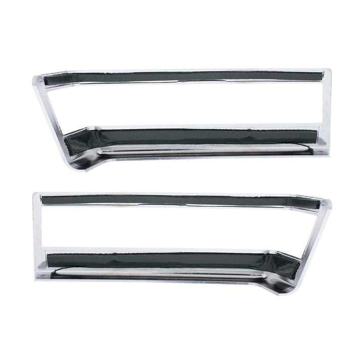 Chrome Plastic Turn Signal Bezels For 2018-2024 Freightliner Cascadia (Pair)