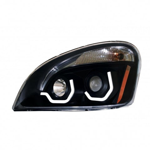 Blackout Projection Headlight With White LED Position Light For 2008-2017 Freightliner Cascadia - Driver