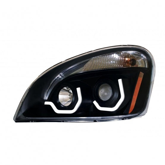 Blackout Projection Headlight With White LED Position Light For 2008-2017 Freightliner Cascadia - Driver