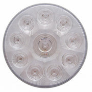 3-3/4" Bolt Pattern Chrome Spring Loaded Bar W/6X 4" 10 Red LED Lights & Visors -Clear Lens (Pair)