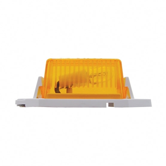 Rectangular Light (Clearance/Marker) With White Base - Amber Lens