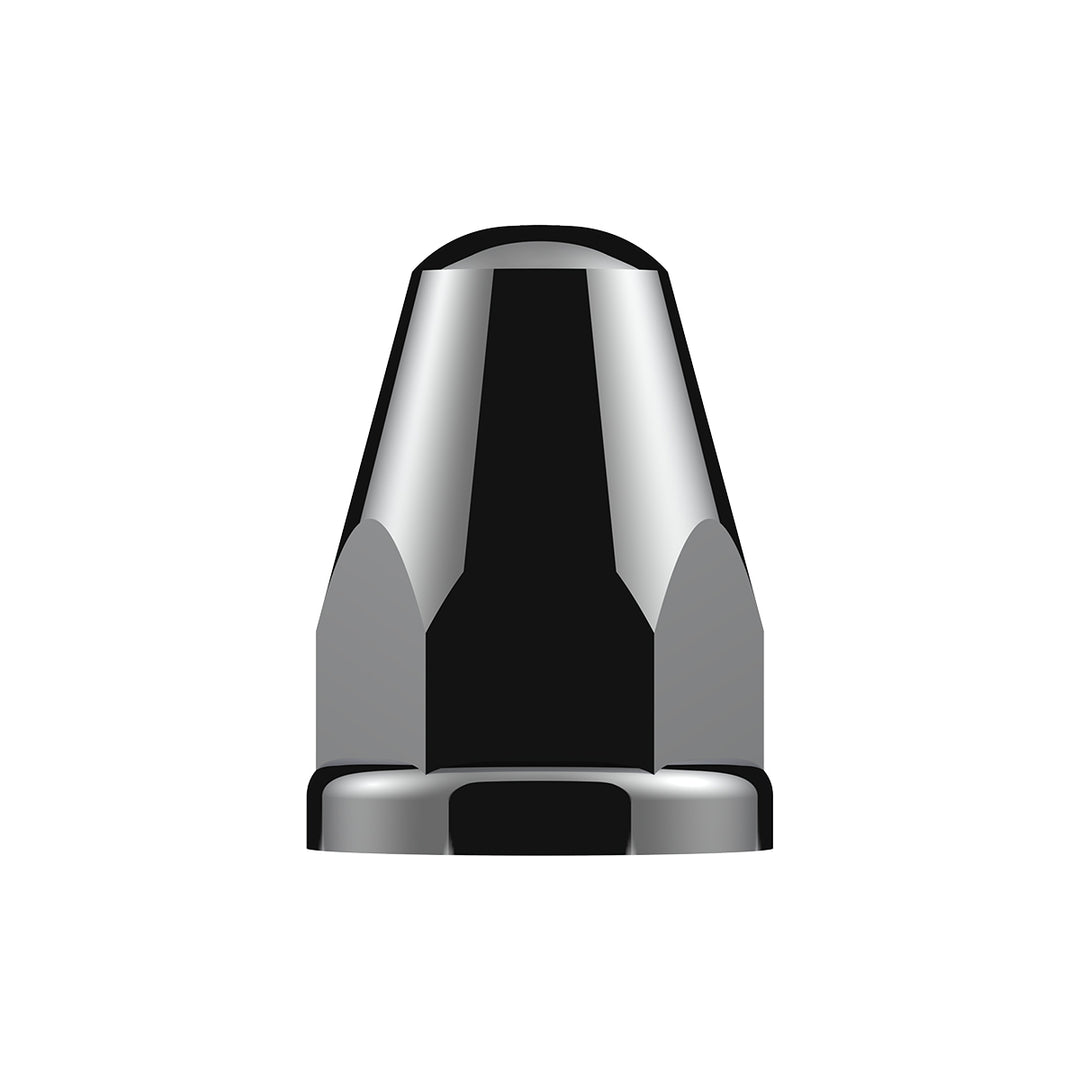 33mm X 2-5/8" Chrome Plastic Bullet Nut Covers With Flange - Push-On (Box of 20)