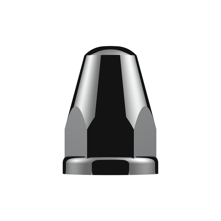 33mm X 2-5/8" Chrome Plastic Bullet Nut Covers With Flange - Push-On (Box of 20)