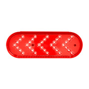 35 LED 6" Reflector Oval Sequential Turn Signal Light - Red LED/Red Lens