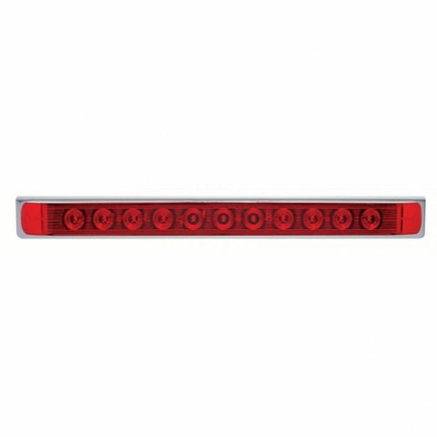 17-5/16" Stainless Light Bracket With 11 LED 17" Light Bar - Red LED/Red Lens