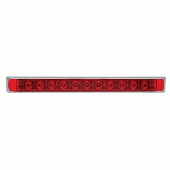17-5/16" Stainless Light Bracket With 11 LED 17" Light Bar - Red LED/Red Lens
