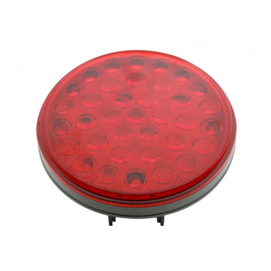 Chrome 1 Piece Rear Light Bar With Six 36 LED 4" Lights &amp; Bezels - Red LED/Red Lens