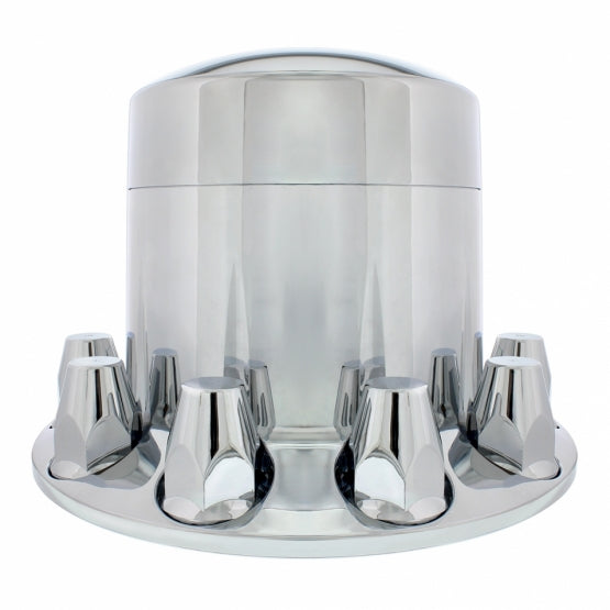 Chrome Plastic Extra Tall Rear Axle Cover With 33mm Thread-On Nut Covers