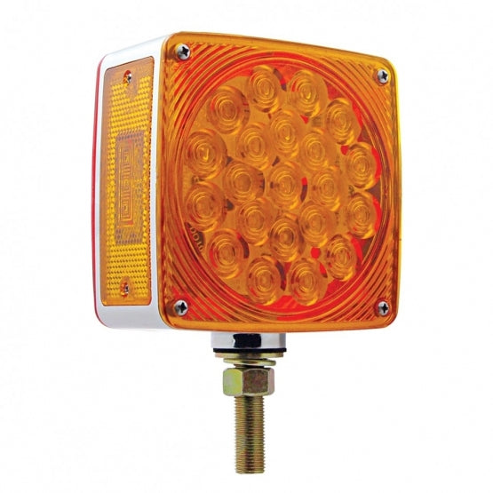 45 LED Single Stud Double Face Turn Signal Light (Passenger) - Amber &amp; Red LED/Amber &amp; Red Lens