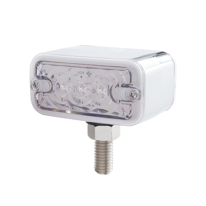6 LED Double Face Light - T-Mount - Amber &amp; Red LED/Clear Lens