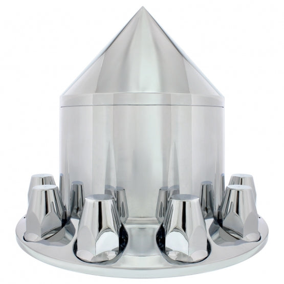 Spike Rear Axle Cover  With 33mm Flat Top Thread-On Nut Covers - Chrome
