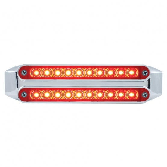 Dual 10 LED 6-1/2" Light Bars (Stop, Turn & Tail) - Red LED/Red Lens