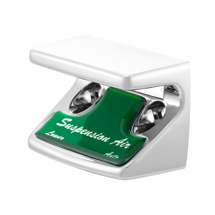 Chrome Plastic Suspension Air Switch Guard With Glossy Sticker For 1990-2010 Freightliner Classic-Green
