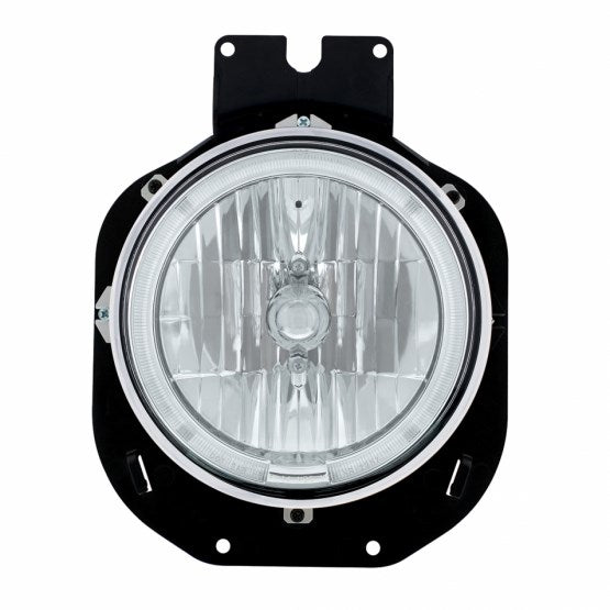 Crystal Headlight With Amber LED Halo Ring For 1996-2005 Freightliner Century