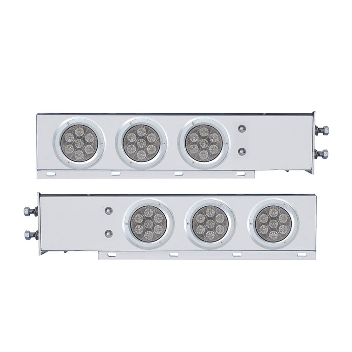 2-1/2" Bolt Pattern Spring Loaded Rear Bar With 6X Competition Series 7 Red LED 4" Light -Clear Lens (Pair)
