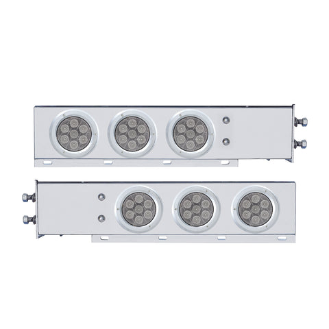 2-1/2" Bolt Pattern Spring Loaded Rear Bar With 6X Competition Series 7 Red LED 4" Light -Clear Lens (Pair)