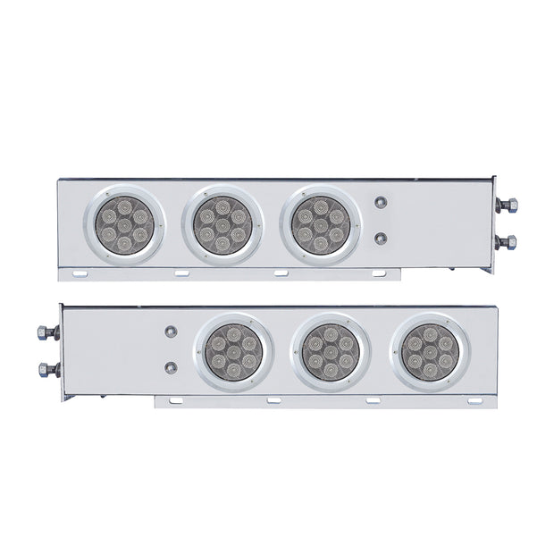 2-1/2" Bolt Pattern Spring Loaded Rear Bar With 6X Competition Series 7 Red LED 4" Light -Clear Lens (Pair)