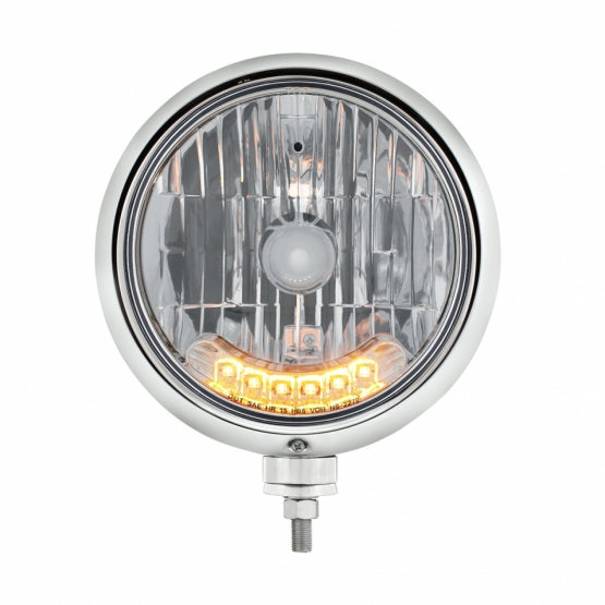 Stainless Guide 682-C Style Headlight H4 Bulb With 6 Amber LED