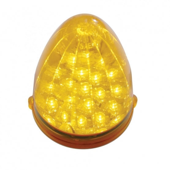 Fog Light Cover With 19 LED Reflector Light &amp; Visor For 2007-17 KW T660 (Passenger) - Amber LED/ Clear Lens
