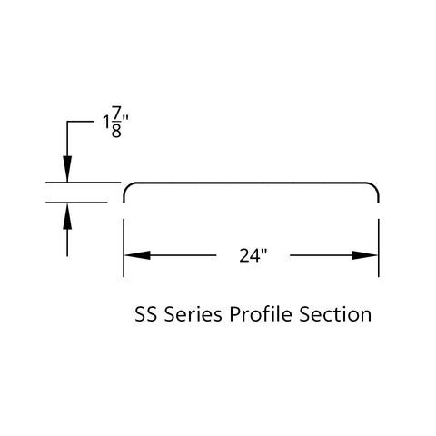 80" 430 Stainless Steel (16ga) Roll Formed Edge Smooth Half Fender - SS Series (Pair)