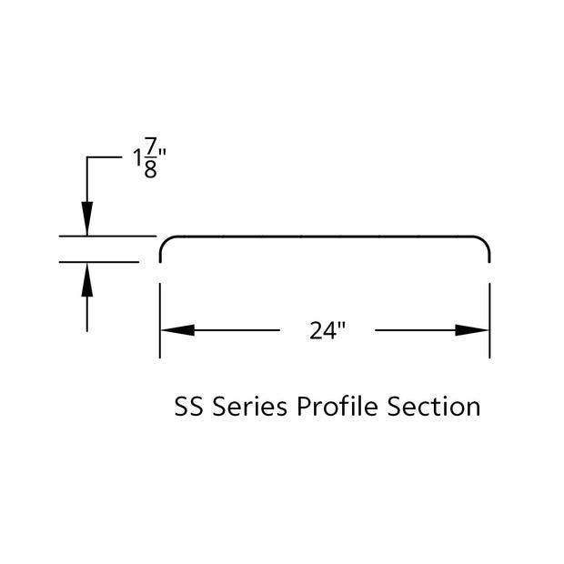80" 430 Stainless Steel (16ga) Roll Formed Edge Smooth Half Fender - SS Series (Pair)
