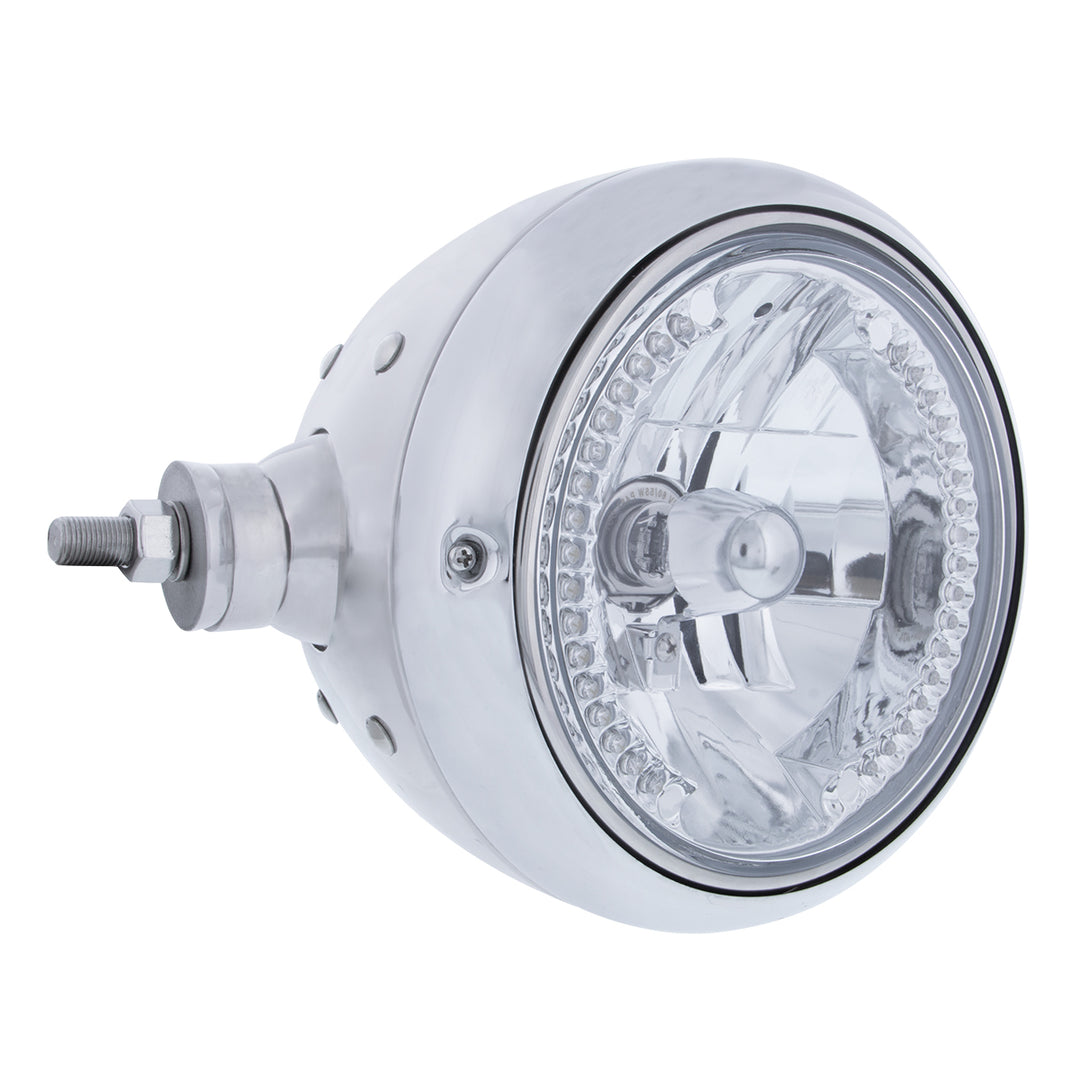 SS Guide 682-C Style Headlight Assembly W/Crystal Lens &amp; 34 LEDs Position Light - L/H (Horizontal Mount)