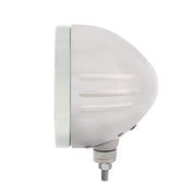 Stainless Steel Bullet Embossed Stripe Headlight No Bulb With LED Signal - Clear Lens