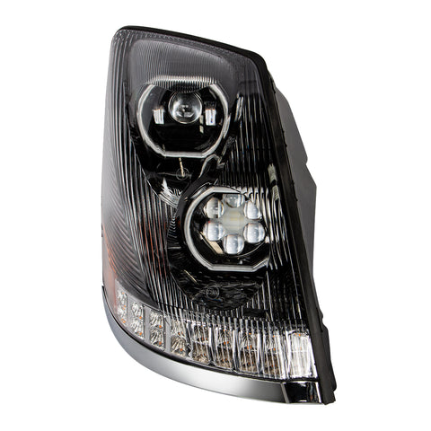 Black 10 LED Headlight For 2003-2017 Volvo VN/VNL - Passenger Side