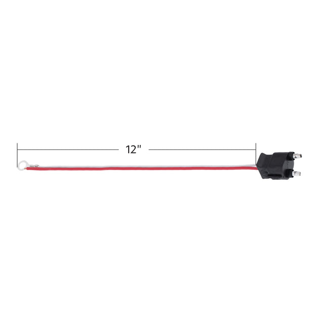 2 Wire Pigtail With 2 Prong Straight Plug - 12" Lead (Retail)