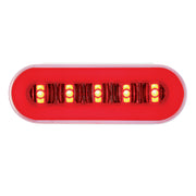 22 LED 6" Oval GloLight With Divider Bar Inner Design (Stop, Turn & Tail) - Red LED/Red Insert (Card)
