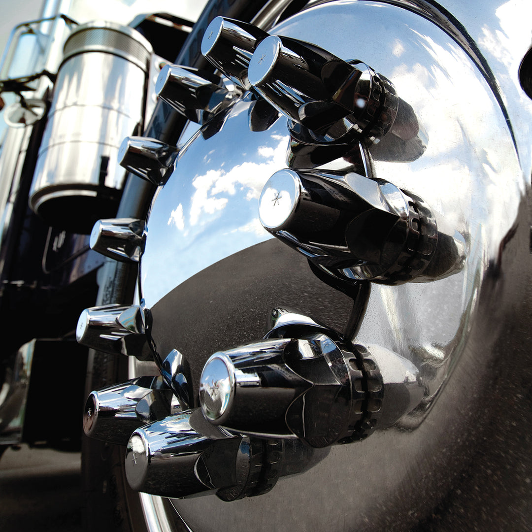 33mm X 2-3/4" Chrome Plastic Original Nut Covers - Push-On (60-Pack)