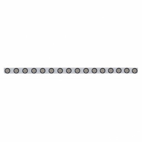 79-1/2" SS Bumper Light Bracket With 16X 9 LED 2" Reflector Light -Amber LED/Clear Lens