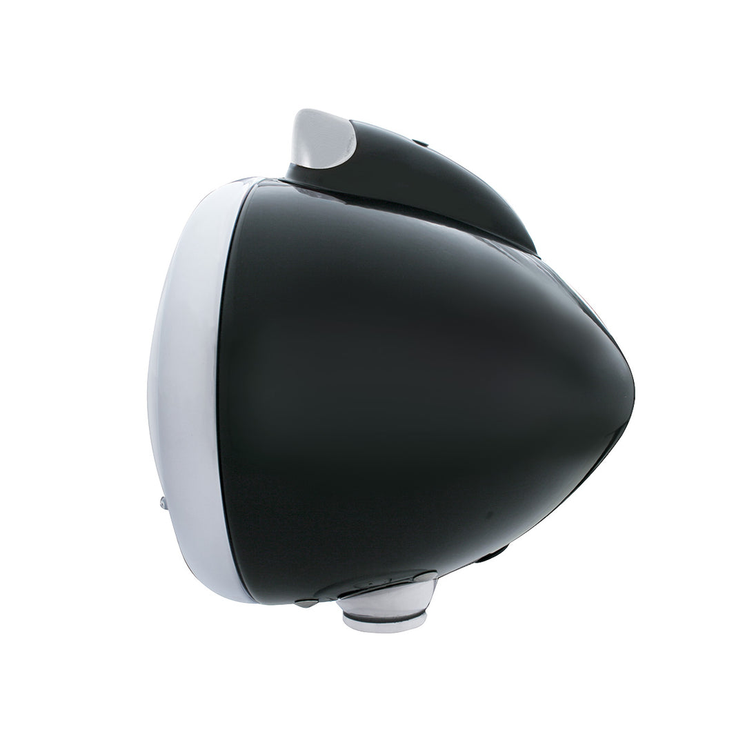 Black Guide 682-C Headlight H4 With 34 Amber LED &amp; Original Style LED Signal-Clear Lens