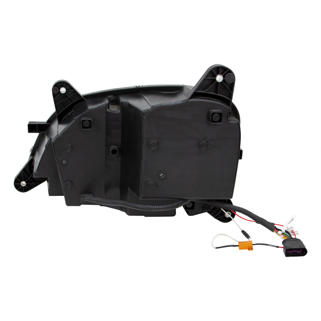 Black 10 LED Headlight For Peterbilt 587 (2010-2016) &amp; 579 (2012-2021) - Passenger Side