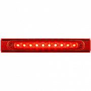 10 LED Conspicuity Reflector Plate Light With Red Reflector - Red LED/Red Lens (Each)