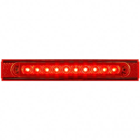 10 LED Conspicuity Reflector Plate Light With Red Reflector - Red LED/Red Lens (Each)