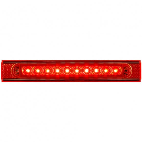 10 LED Conspicuity Reflector Plate Light With Red Reflector - Red LED/Red Lens (Each)