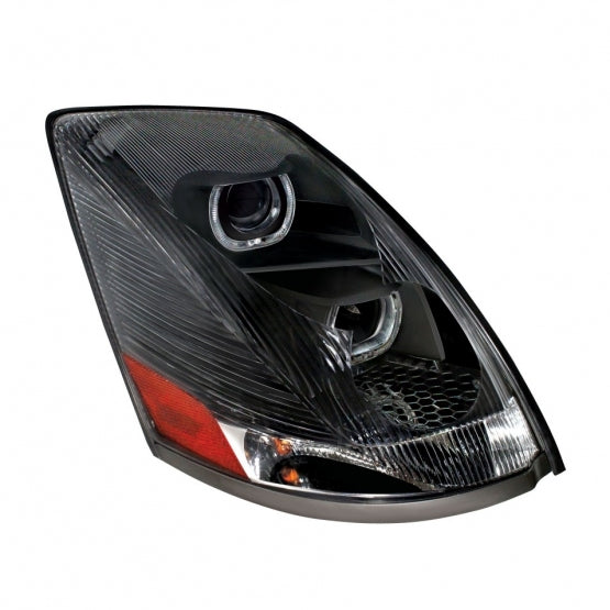 Blackout Projection Headlight With White LED Light Bar For 2003-2017 Volvo VN/VNL - Passenger